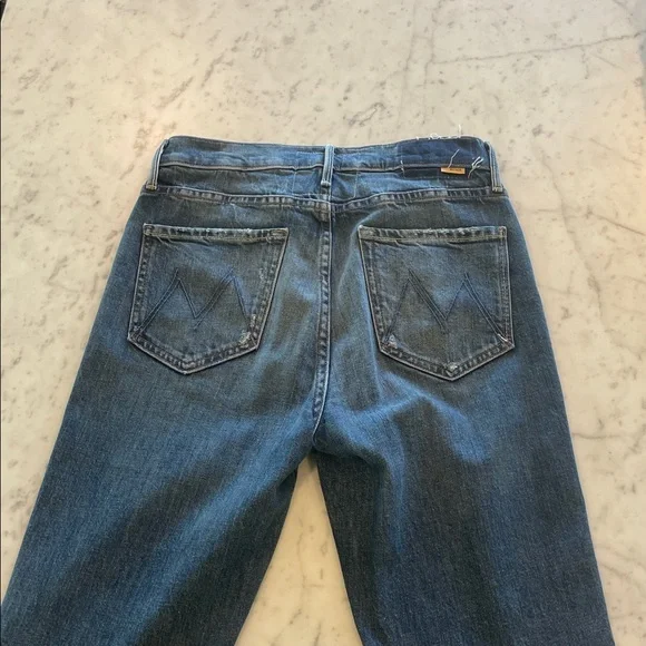 Mother The High Waisted Runaway Slice Heel Jean size 28 worn twice